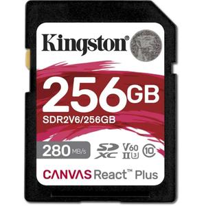 Card de memorie Kingston Canvas React Plus SDXC, 256GB, UHS-II U3, Clasa 10, V60
