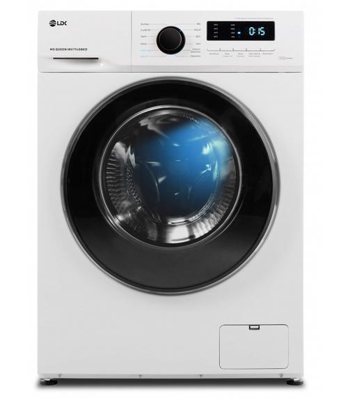 Masina de spalat rufe LDK Queen INV714SBKD, 7 Kg, 1400 rpm, Clasa A, Steam, Amanare pornire, DrumClean, Motor Inverter (Alb)