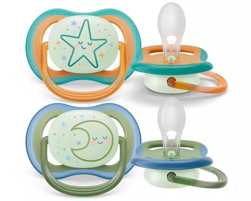 Set 2 suzete Philips Avent SCF376/23, Ultra air Night Time, 18 luni+