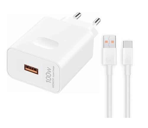 Incarcator retea Honor SuperCharge Power Adapter, Max 100 W, Cablu USB-C (Alb)