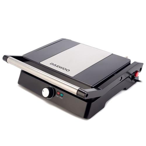 Grill electric Daewoo DG2500B, 2400 W, placi antiaderente, suprafata de gatire 29x23 cm, termostat (Negru)