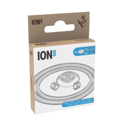Set accesorii etansare sticle Ion8, 8 piese, silicon, Transparent