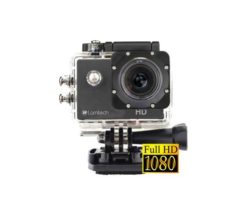 Camera video de actiune Lamtech LAM021158, Full HD 1080p, Rezistenta la apa 30 m, Ecran LCD 2inch (Negru)