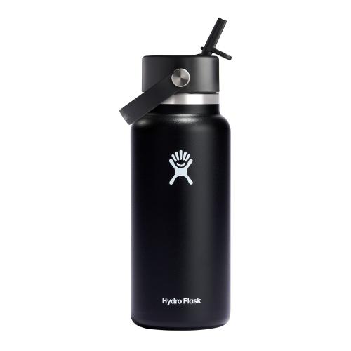 Sticla termos Hydro Flask Wide Straw Black, inox, 950ml