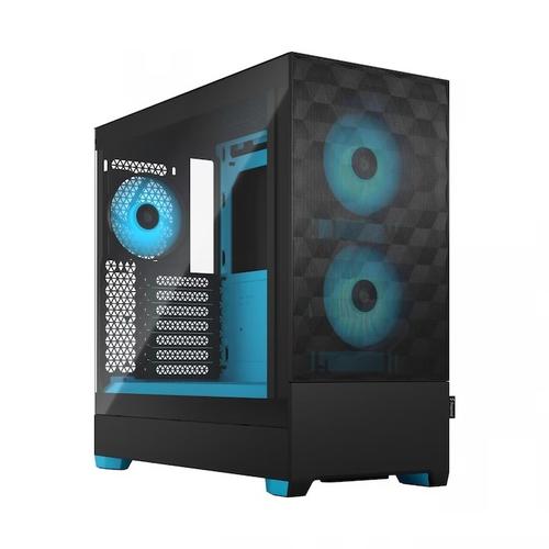 Carcasa Fractal Design Pop Air RGB Cyan Core, Middle Tower, Fara sursa, ATX (Negru/Albastru)