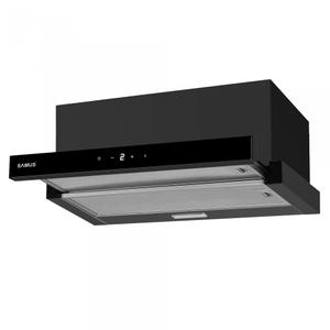 Hota incorporabila Samus HS6032DTGB, 65 W, Control electronic tactil, 3 trepte, parte frontala din sticla neagra, 326 mc/h, L 60 cm (Negru)