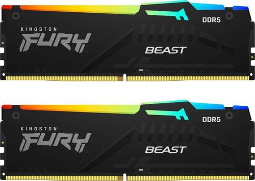 Memorii Kingston FURY Beast Black RGB, 32GB, 2 x 16GB, DDR5, 6000MHz, CL30