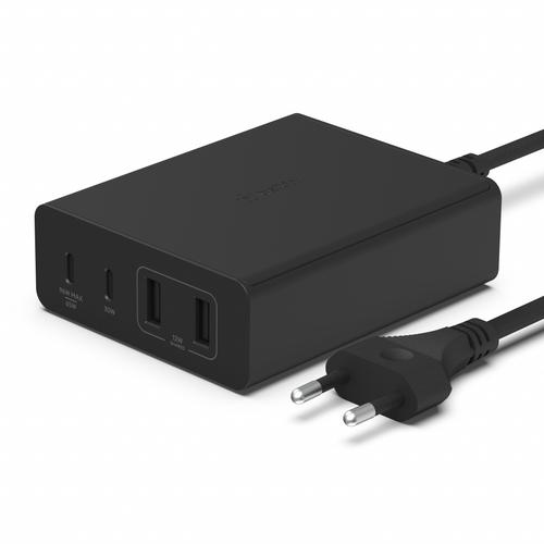 Hub USB Belkin WCH010vfBK BoostCharge, 2 Porturi USB 2.0, 2 Porturi USB-C (Negru)