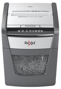 Distrugator documente si carduri automat Rexel Optimum AutoFeed+ 50X RX-2020050XEU, P4, Cross-cut, 50 Coli, Cos 20 L (Negru)