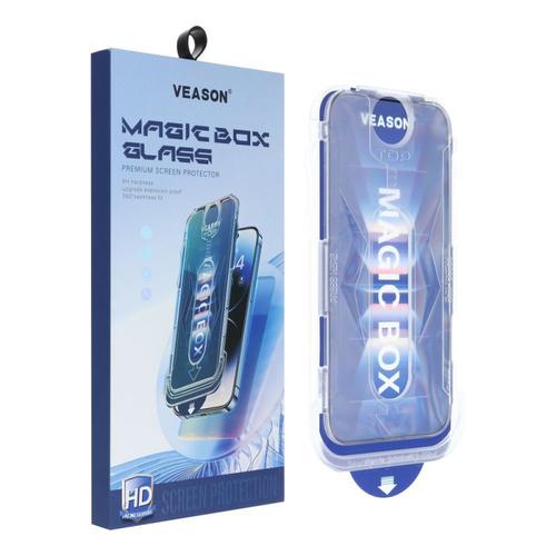 Folie de protectie Ecran Veason PRO pentru Apple iPhone 14 / 13 Pro, Sticla Securizata, Full Glue, 6D (Neagra)