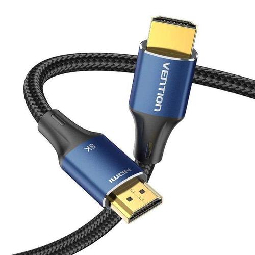 Cablu video Vention, HDMI(T) la HDMI(T), 1.5m, rezolutie maxima 8K la 60Hz/4K la 120Hz, conectori auriti, cupru/argint, bumbac braided, „ALGLG”
