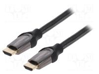 Cablu video Vention VAA-B05-B100, HDMI tata la HDMI tata, 1m, 4K la 60Hz, Conectori auriti, Cupru si cupru placat cu argint, Invelis PVC si nylon impretit (Negru)