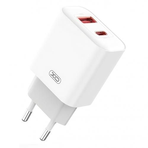 Incarcator Retea Cu Cablu Lightning XO Design CE12, 20W, 3A, 1 x USB-A - 1 x USB-C (Alb)