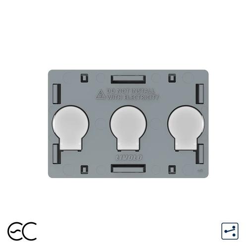 Modul Intrerupator Triplu Cap Scara / Cruce cu Touch LIVOLO, protocol ZigBee EC - standard Italian (Gri)