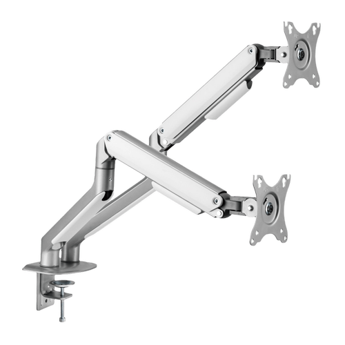 Suport birou 2 monitoare Serioux MM63-C024, 17″-32″, 9kg, Argintiu
