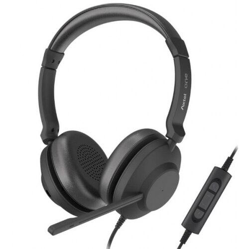 Casti Stereo Axtel AXH-ONEUCD, Cu fir, USB-A, Microfon, (Negru)