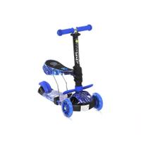 Trotineta pentru copii Lorelli Smart Blue Cosmos, 3 ani+, sa detasabila, ghidon si sa reglabila pe inaltime in 3 pozitii, 2 roti luminoase pe fata