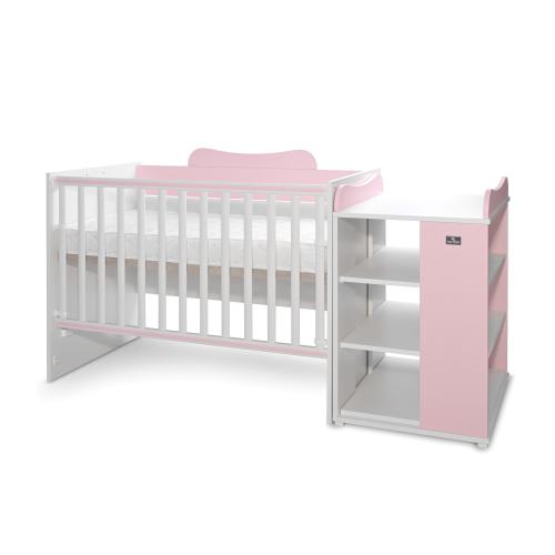 Patut modular multifunctional Lorelli Multi White Orchid Pink, 5 configurari diferite, 190 x 72 cm
