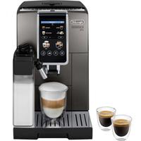 Espressor automat De'Longhi Dinamica Plus ECAM 380.95.TB, 2 carafe pentru lapte, tehnologie LatteCrema, 1.8 l, 1450 W, 15 bar (Negru/Gri inchis)
