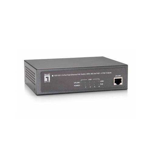 Switch LevelOne FEP-0511, 4 Porturi, Ethernet, PoE (Negru)