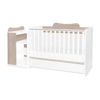 Patut modular multifunctional Lorelli Multi, 5 configurari diferite, 190 x 72 cm, Alb/Crem