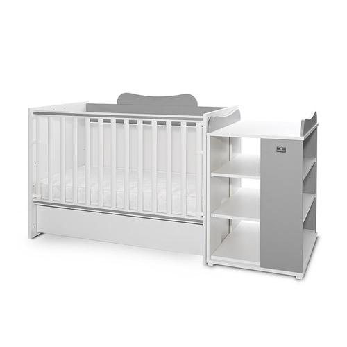 Patut modular multifunctional LORELLI Multi, 5 configurari diferite, 190 x 72 cm, Alb/Gri