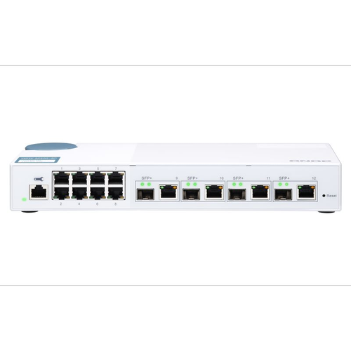 Switch Qnap QSW-M408-4C, 8 Porturi RJ-45, 4 Porturi SFP+/RJ-45 (Alb) Switch Qnap QSW-M408-4C, 8 Porturi RJ-45, 4 Porturi SFP+/RJ-45 (Alb)