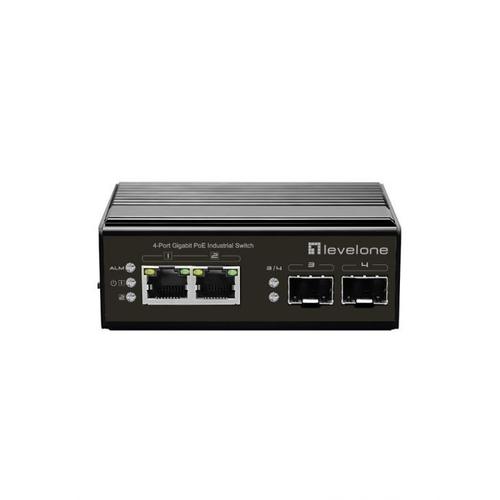 Switch industrial LevelOne IGP-0432, 2 Porturi Gigabit, PoE (Negru)