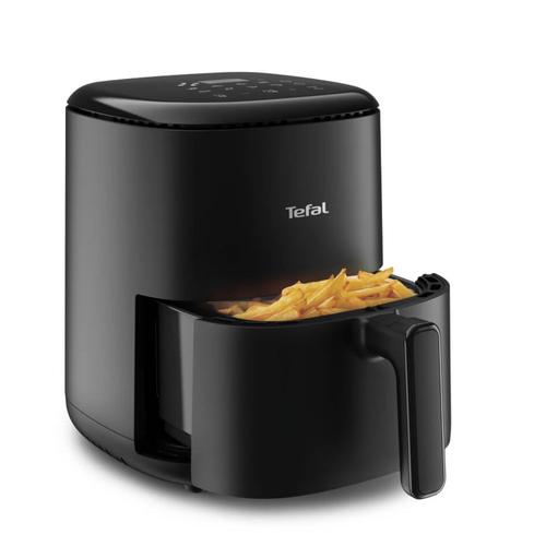 Friteuza cu aer cald Tefal Easy Fry Compact EY145810, 1300W, 10 programe, capacitate 3L, ecran tactil, vas detasabil antiaderent, oprire automata (Negru)