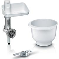 Set de accesorii pentru robotii de bucatarie MUM5 si MUM 4 Bosch MUZ5BS1, masina de tocat , bol de plastic, accesoriu 4 tipuri de patiserie (Alb)