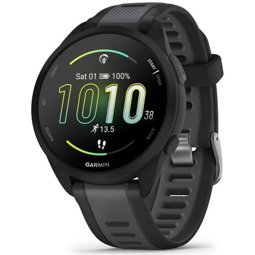 Ceas activity Tracker Garmin Forerunner 165, curea Silicon, Bluetooth, Monitorizare Pasi, Respiratie, Ritm cardiac, Stres, Somn, Hidratare, Waterproof 5 ATM (Negru/Gri) Ceas activity Tracker Garmin Forerunner 165, curea Silicon, Bluetooth, Monitorizare Pasi, Respiratie, Ritm cardiac, Stres, Somn, Hidratare, Waterproof 5 ATM (Negru/Gri)
