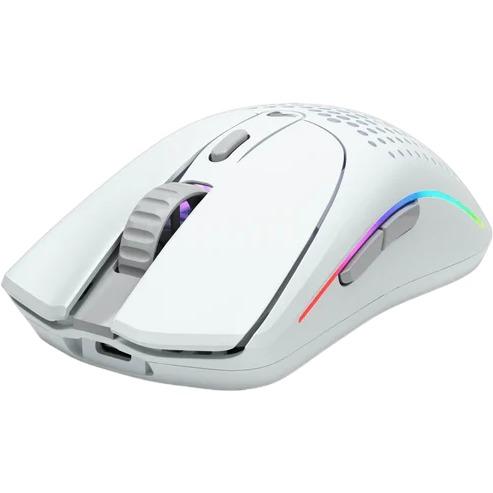 Mouse Gaming Glorious Model O 2 Wireless, iluminare RGB, 26000 dpi, USB si Bluetooth (Alb)