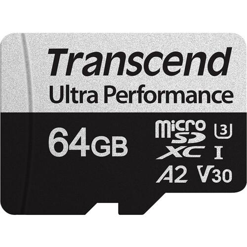 Card de memorie Transcend 340S, 64GB, microSDXC, Clasa 10, UHS-I U3, A2, Adaptor SD inclus
