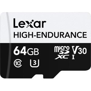 Card de memorie Lexar High-Endurance 64GB, microSDXC, UHS-I U3, V30
