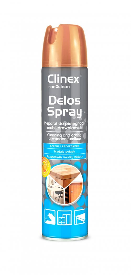 Spray CLINEX Delos Shine, 300 ml, pentru curatare si intretinere mobila, cu efect de stralucire