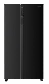 Side by side Heinner HSBS-HM532NFBKE++, Full No frost, compresor Inverter, clasa energetica E, display LED cu control touch, 532L (Negru)