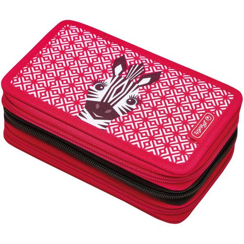 Penar Herlitz motiv Cute Animals Zebra, echipat 31 piese, 3 fermoare, dimensiune 19 x 11,5 x 7 cm