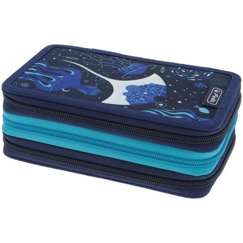 Penar echipat Herlitz motiv Deep Ocean, 31 piese, 3 fermoare, dimensiune 19 x 11,5 x 7 cm