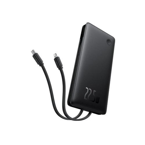 Acumulator extern Baseus Airpow Lite, 10000mAh, 22.5W, Incarcare rapida, USB-C, USB-A, cablu dual Lightning si USB-C (Negru)