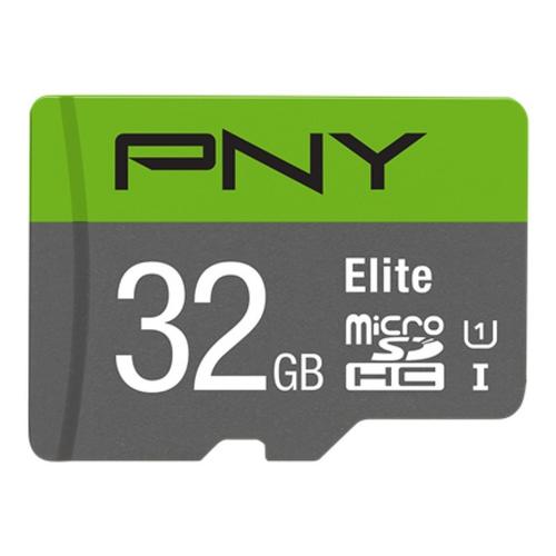 Card de memorie PNY Elite, 32GB, microSDHC, Clasa 10, A1, UHS-I U1, V10, Adaptor SD inclus