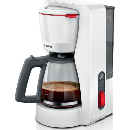 Cafetiera Bosch My Moment TKA3M131, 1.37 l, cana sticla, sistem antipicurare, oprire automata, rezervor de apa detasabil, cu sistem de mentinere la cald, Alb - 0 | YEO