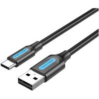 Cablu alimentare si date Vention, USB 2.0 (T) la USB Type-C (T), 1m rata transfer 480 Mbps, invelis PVC, Negru