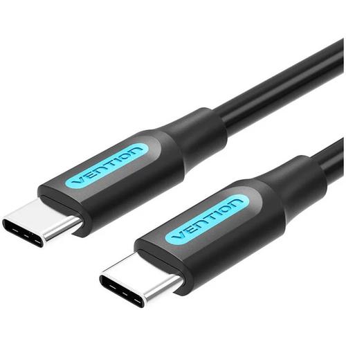 Cablu USB Vention, USB Type-C (T) la USB Type-C (T), 0.5m rata transfer 480 Mbps, invelis PVC, Negru