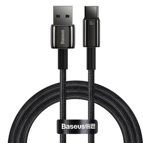 Cablu USB la Type-C Baseus Tungsten Gold Fast Charging, Negru