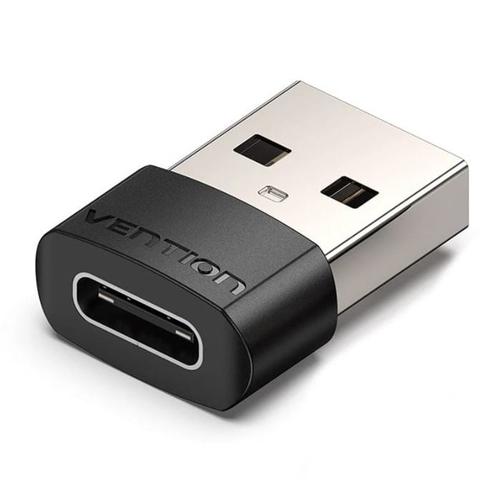 Adaptor USB OTG Vention, USB 2.0 (T) la USB Type-C (M), rata transfer 480 Mbps, invelis PVC, Negru