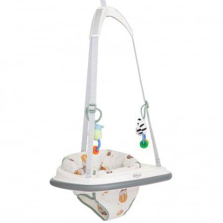 Leagan/Balansoar Graco Bumper Jumper Up  Away, potrivit de la 6 pana la 12 luni, greutate maxima 12 kg (Alb)