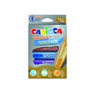 Creioane tempera metalizate CARIOCA Temperello Metallic, lavabile, 6 culori/cutie