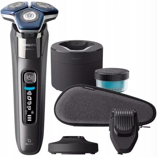 Aparat de ras electric Philips SHAVER Seria 7000 S7887/58, Autonomie 60 minute, Wet&Dry, Bluetooth (Gri/Albastru)