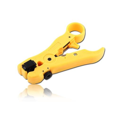 Cleste tip stripper EMTEX LK-302, profesional pentru dezizolat cabluri RG11, RG59, RG6, RG7, UTP și STP, telefonic