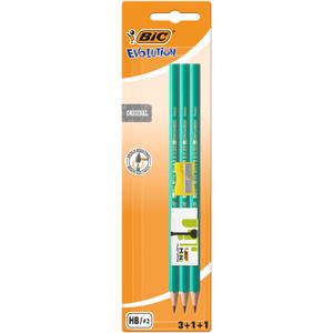Set 3 creioane grafit BIC Evolution + 1 radiera + 1 ascutitoare